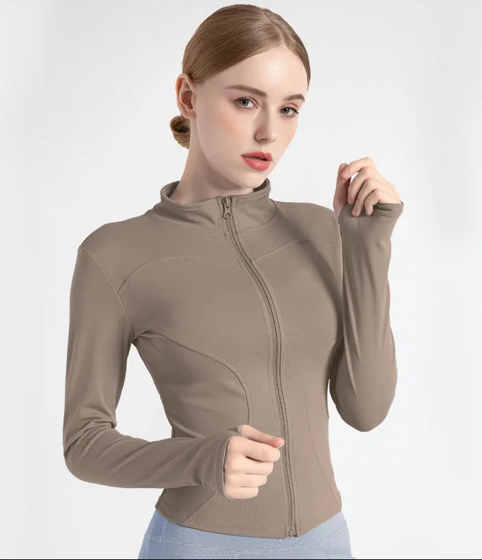 S-3XL Women'S Tracksuit Jacket Slim Fit Long Sleeved Fitness Coat Yoga Tops with Thumb Holes Gym Jacket Workout Sweatshirts2025