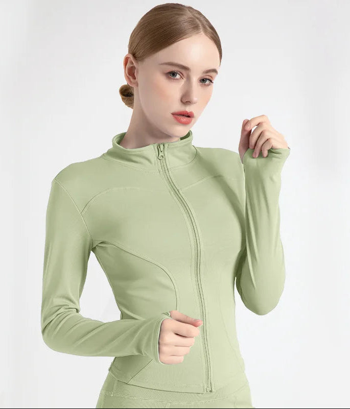 S-3XL Women'S Tracksuit Jacket Slim Fit Long Sleeved Fitness Coat Yoga Tops with Thumb Holes Gym Jacket Workout Sweatshirts2025