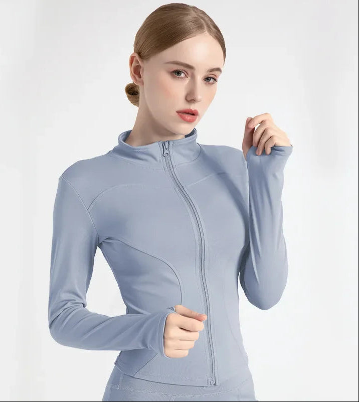 S-3XL Women'S Tracksuit Jacket Slim Fit Long Sleeved Fitness Coat Yoga Tops with Thumb Holes Gym Jacket Workout Sweatshirts2025