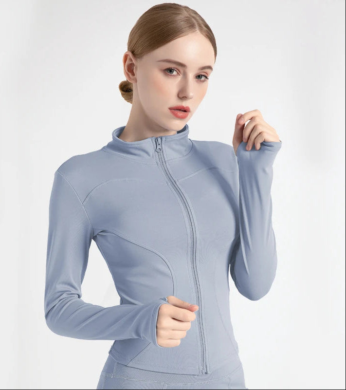 S-3XL Women'S Tracksuit Jacket Slim Fit Long Sleeved Fitness Coat Yoga Tops with Thumb Holes Gym Jacket Workout Sweatshirts2025
