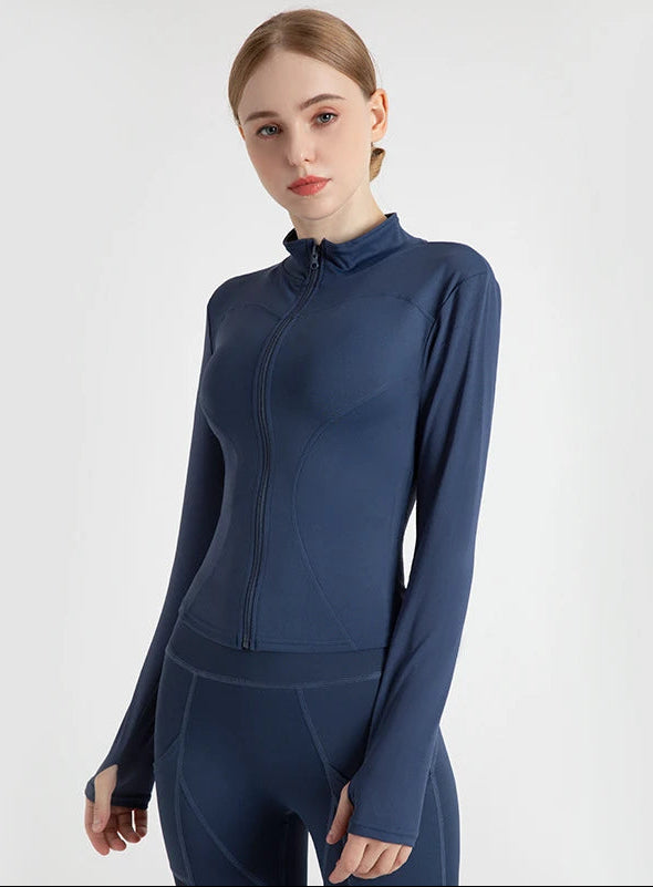 S-3XL Women'S Tracksuit Jacket Slim Fit Long Sleeved Fitness Coat Yoga Tops with Thumb Holes Gym Jacket Workout Sweatshirts2025