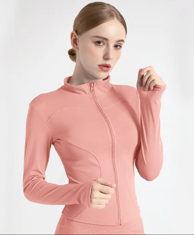 S-3XL Women'S Tracksuit Jacket Slim Fit Long Sleeved Fitness Coat Yoga Tops with Thumb Holes Gym Jacket Workout Sweatshirts2025