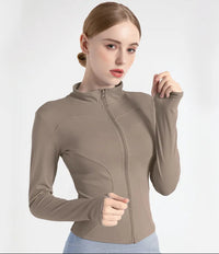 S-3XL Women'S Tracksuit Jacket Slim Fit Long Sleeved Fitness Coat Yoga Tops with Thumb Holes Gym Jacket Workout Sweatshirts2025