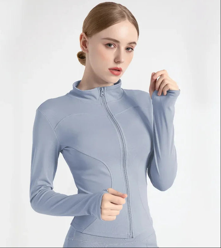 S-3XL Women'S Tracksuit Jacket Slim Fit Long Sleeved Fitness Coat Yoga Tops with Thumb Holes Gym Jacket Workout Sweatshirts2025