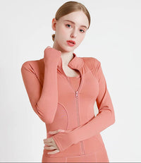 S-3XL Women'S Tracksuit Jacket Slim Fit Long Sleeved Fitness Coat Yoga Tops with Thumb Holes Gym Jacket Workout Sweatshirts2025