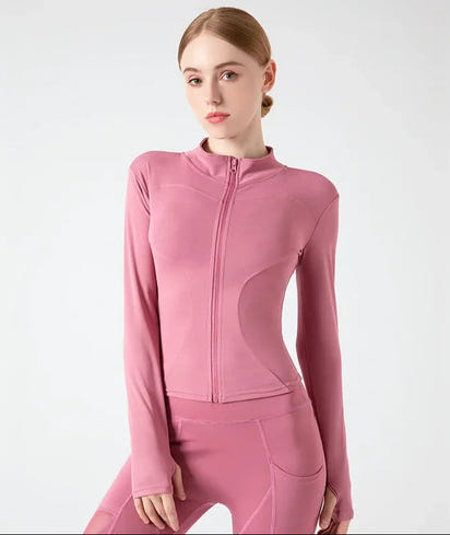 S-3XL Women'S Tracksuit Jacket Slim Fit Long Sleeved Fitness Coat Yoga Tops with Thumb Holes Gym Jacket Workout Sweatshirts2025