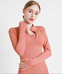 S-3XL Women'S Tracksuit Jacket Slim Fit Long Sleeved Fitness Coat Yoga Tops with Thumb Holes Gym Jacket Workout Sweatshirts2025