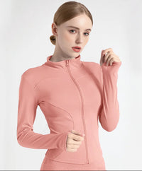 S-3XL Women'S Tracksuit Jacket Slim Fit Long Sleeved Fitness Coat Yoga Tops with Thumb Holes Gym Jacket Workout Sweatshirts2025
